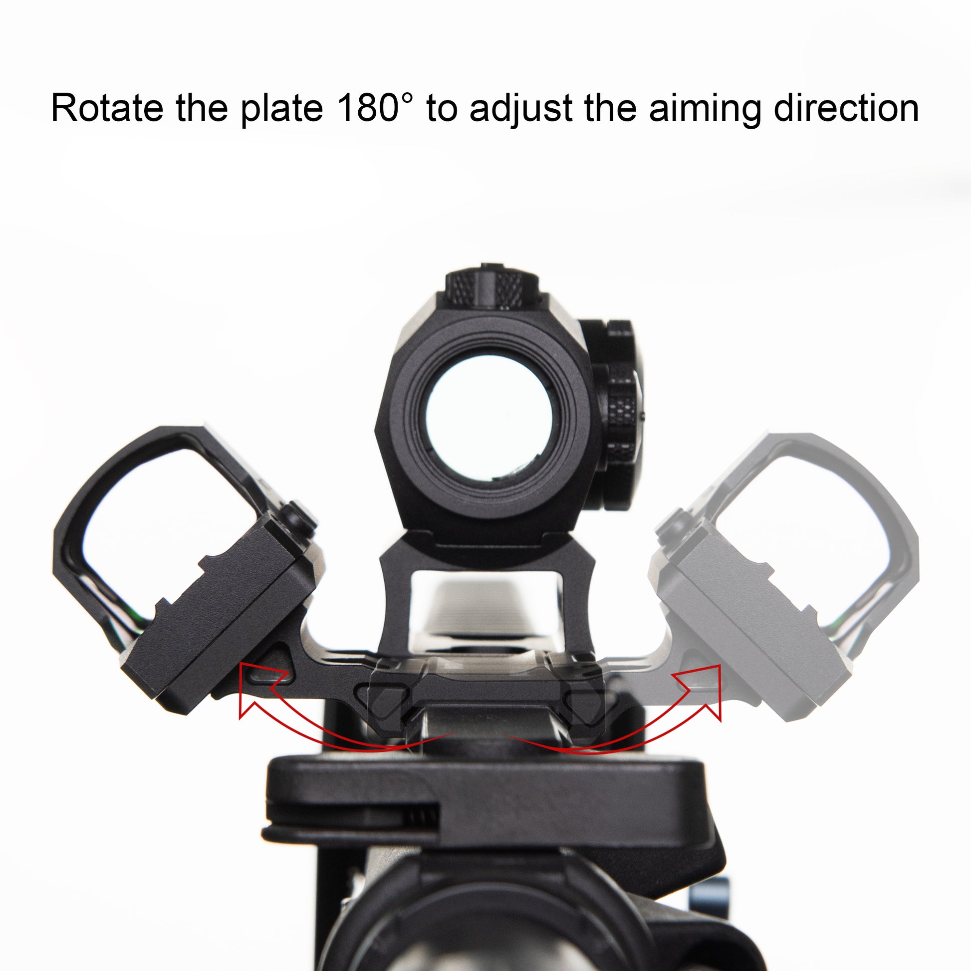 45 Degree Offset Picatinny Rail Mount for Red Dot Sight, Reversible Optic Plate Compatible with RMR or RMSc Footprint, Matte Black (RMSC/K Series)
