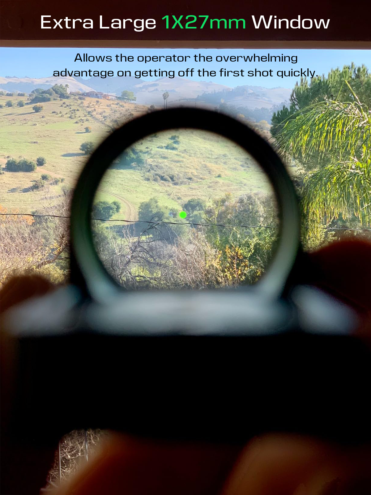 SERPENS Open Reflex Sight (RMR Footprint) - 3 MOA Green Dot Large Objective Lens Shake-Awake