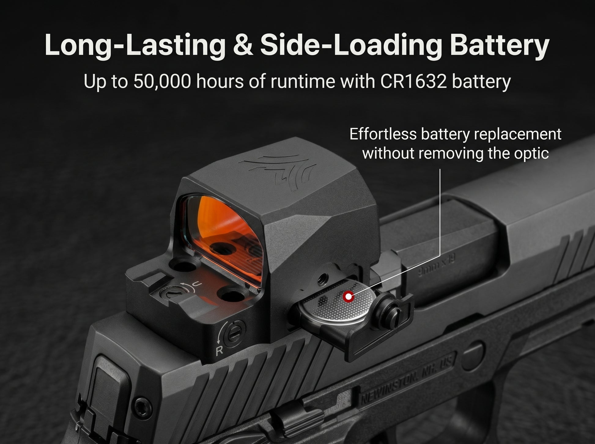 Aquila-E Enclosed Micro Red Dot Sight, Motion Sensing Reflex Sight with RMSc Footprint, Parallax-Free 7075 Aluminum Sight for Micro-Compact Pistols, 3 MOA Dot