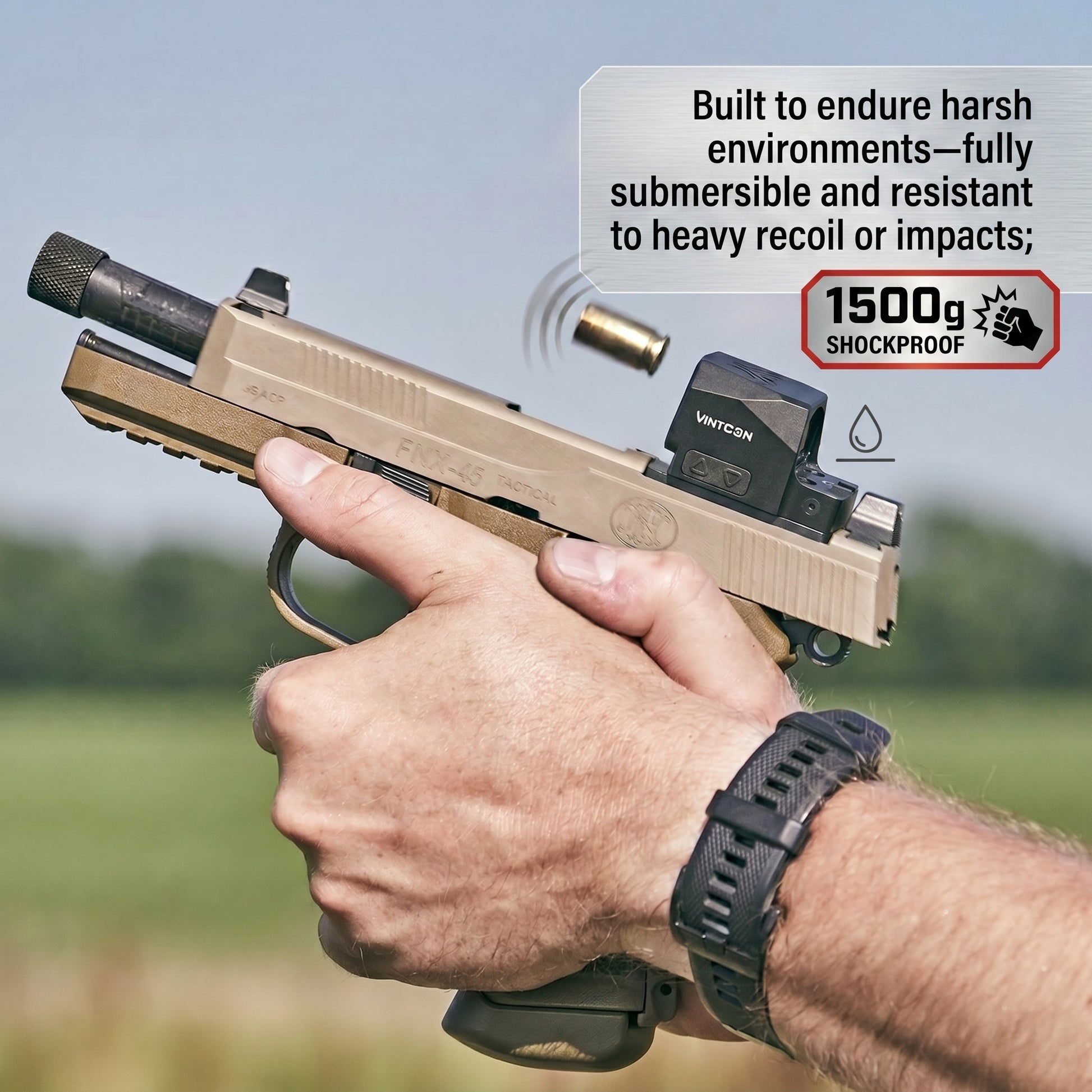 Aquila-E Enclosed Micro Red Dot Sight, Motion Sensing Reflex Sight with RMSc Footprint, Parallax-Free 7075 Aluminum Sight for Micro-Compact Pistols, 3 MOA Dot