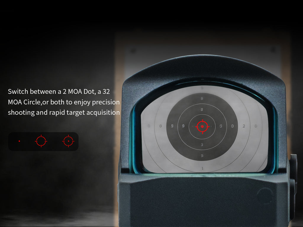 CANIS-X Solar Red Dot Sight (RMR Cut) for Glock 19, Sig P320 & More | Multi-Reticle