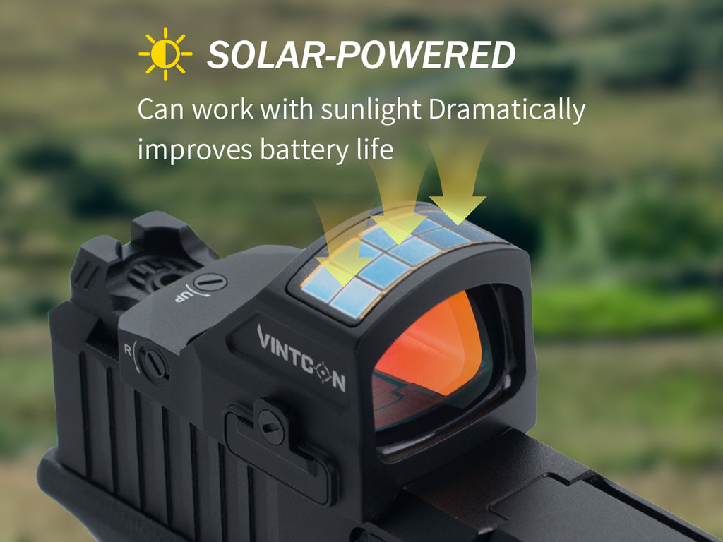 CANIS-X Solar Red Dot Sight (RMR Cut) for Glock 19, Sig P320 & More | Multi-Reticle