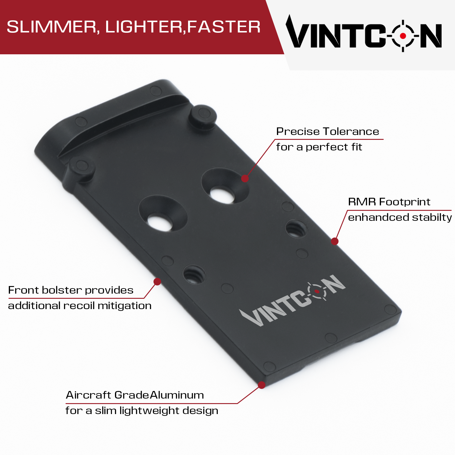 Adapter Plate for Glock MOS Holosun 407/507C/508T Trijicon RMR/SRO G19 G17