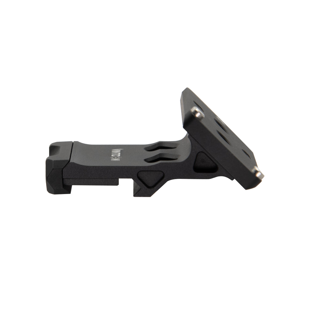 45 Degree Offset Picatinny Rail Mount for Red Dot Sight, Reversible Optic Plate Compatible with RMR or RMSc Footprint, Matte Black (RMSC/K Series)