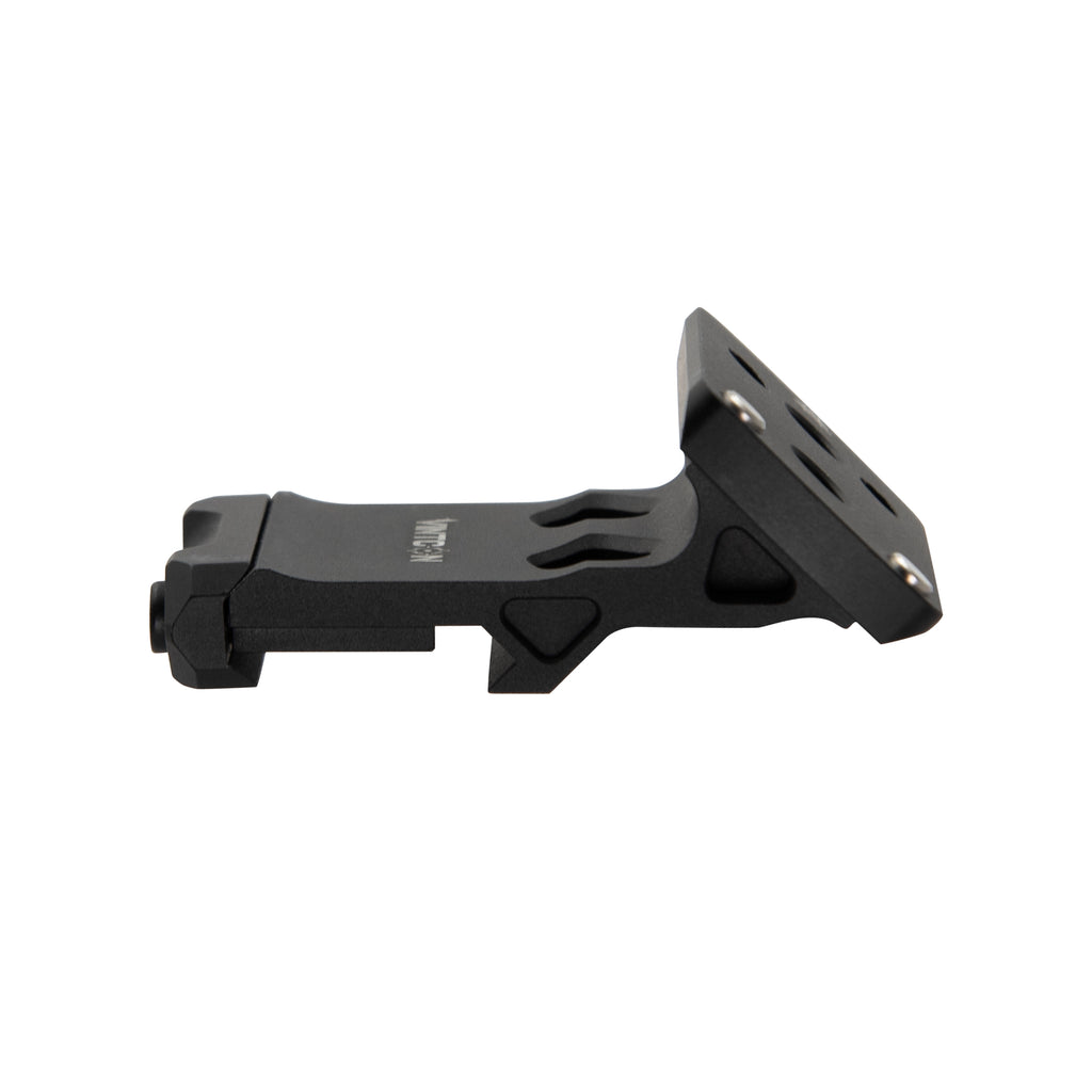45 Degree Offset Picatinny Rail Mount for Red Dot Sight, Reversible Optic Plate Compatible with RMR or RMSc Footprint, Matte Black (RMSC/K Series)