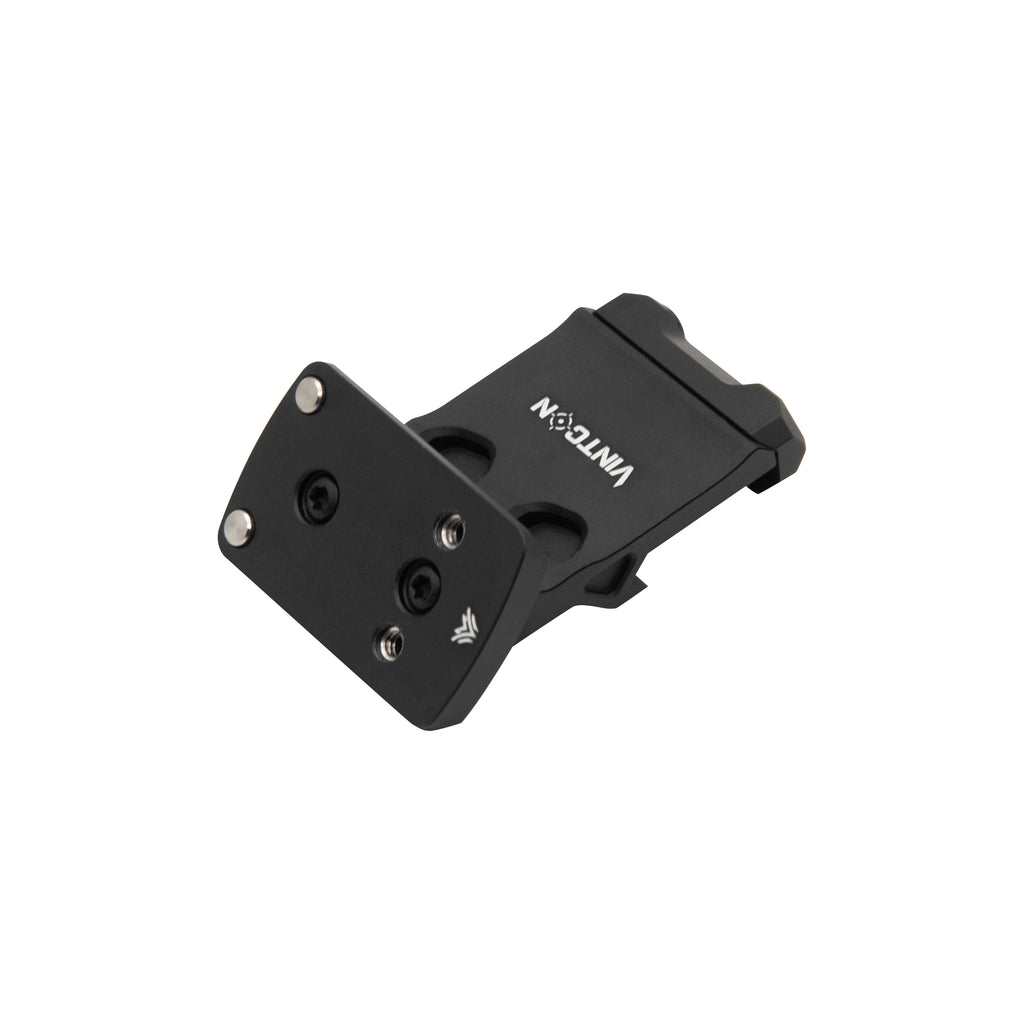 45 Degree Offset Picatinny Rail Mount for Red Dot Sight, Reversible Optic Plate Compatible with RMR or RMSc Footprint, Matte Black (RMSC/K Series)